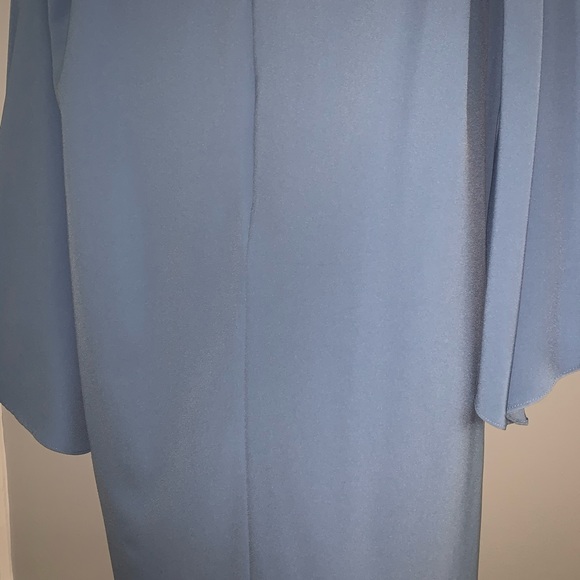 Aqua Shift Dress with Bell Sleeves - Picture 3 of 10